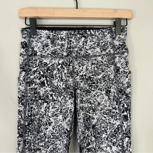 Lululemon Pace Rival Crop Paint Splash Silver Drop Multi / Black Size 4 - Picture 5 of 7